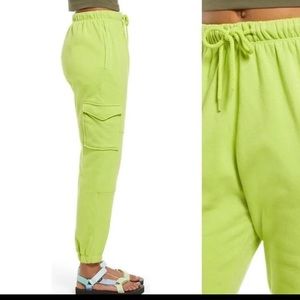 Neon green fitted sweats